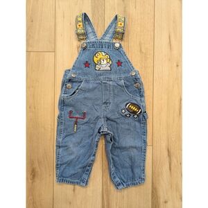 Vintage Football Embroidered Overalls